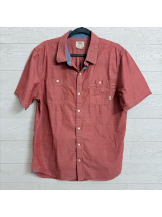 Vans Other - Vans Men’s Red Blend Short Sleeve Button Down Shirt. Size L